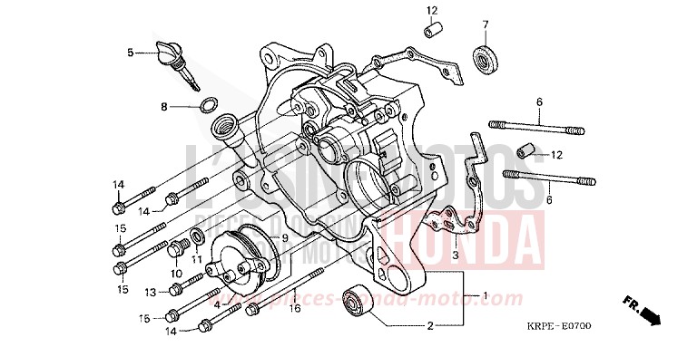 RIGHT CRANKCASE for SCV LEAD FORCE SILVER METALLIC (NH411) from 2005
